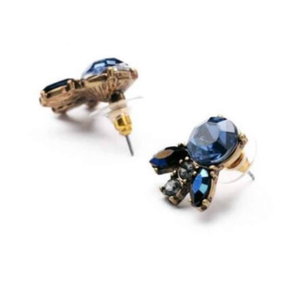 Blue Crustal Earrings - Picture 2 of 2